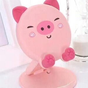 Cute Pig Phone Holder | Adjustable Desk Stand | Kawaii Foldable Mobile Stand